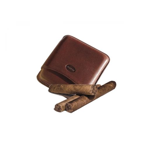 Jemar Cigar Case Leather PORTASIGARI LISCIO CUOIO 5 SIGARI TOSCANI